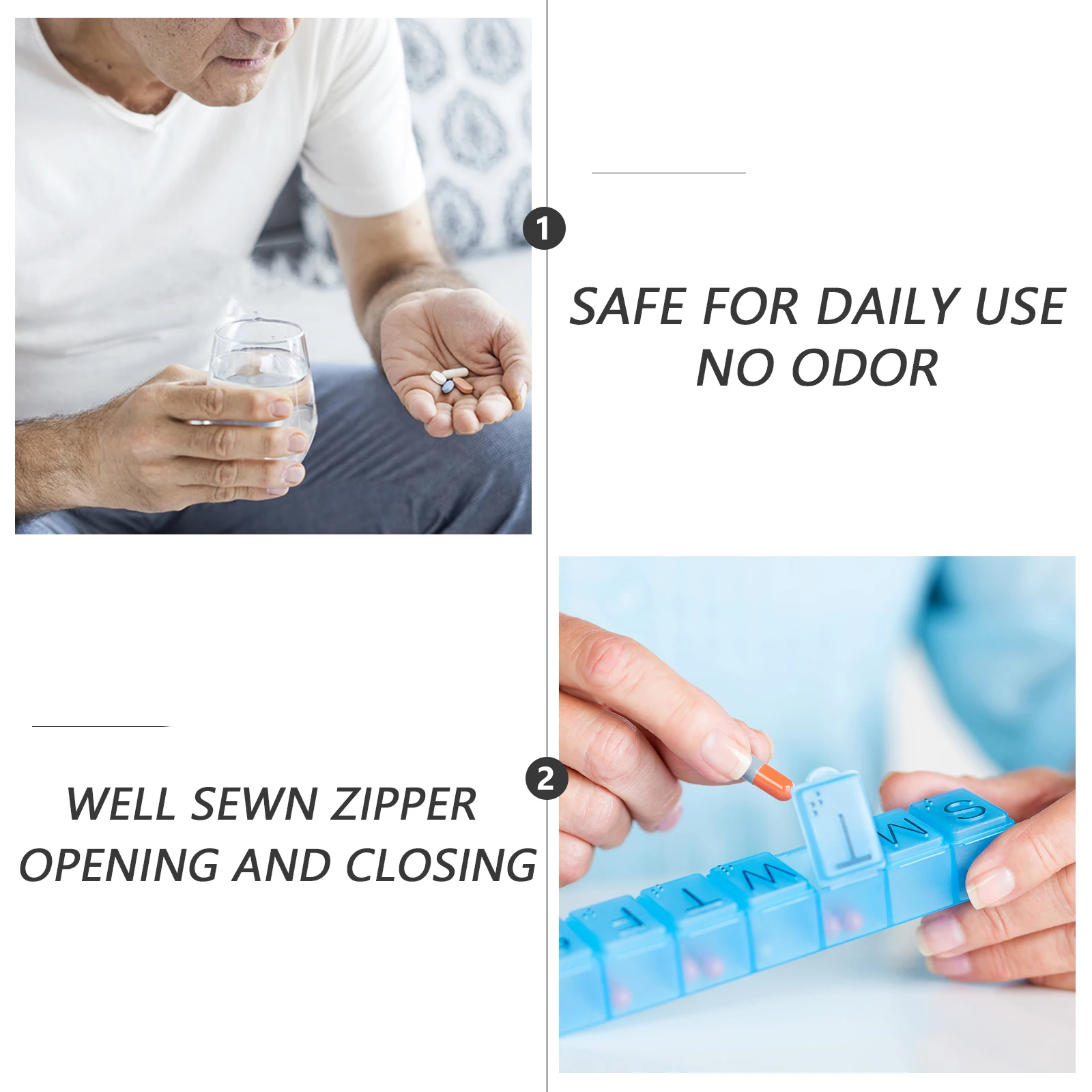 

1pc Portable Pill 7 Day Weekly Organizer Lightproof BPA Free TSA Approved Travel Medication Weekly Pill Container Container