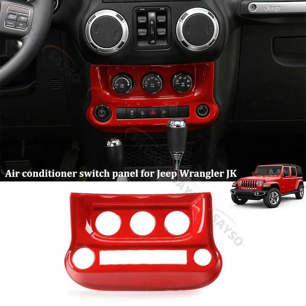 

Car Center Console Air Conditioning AC Switch Panel Decoration Cover Trim for Jeep Wrangler JK 2011-2017 Interior Accessories
