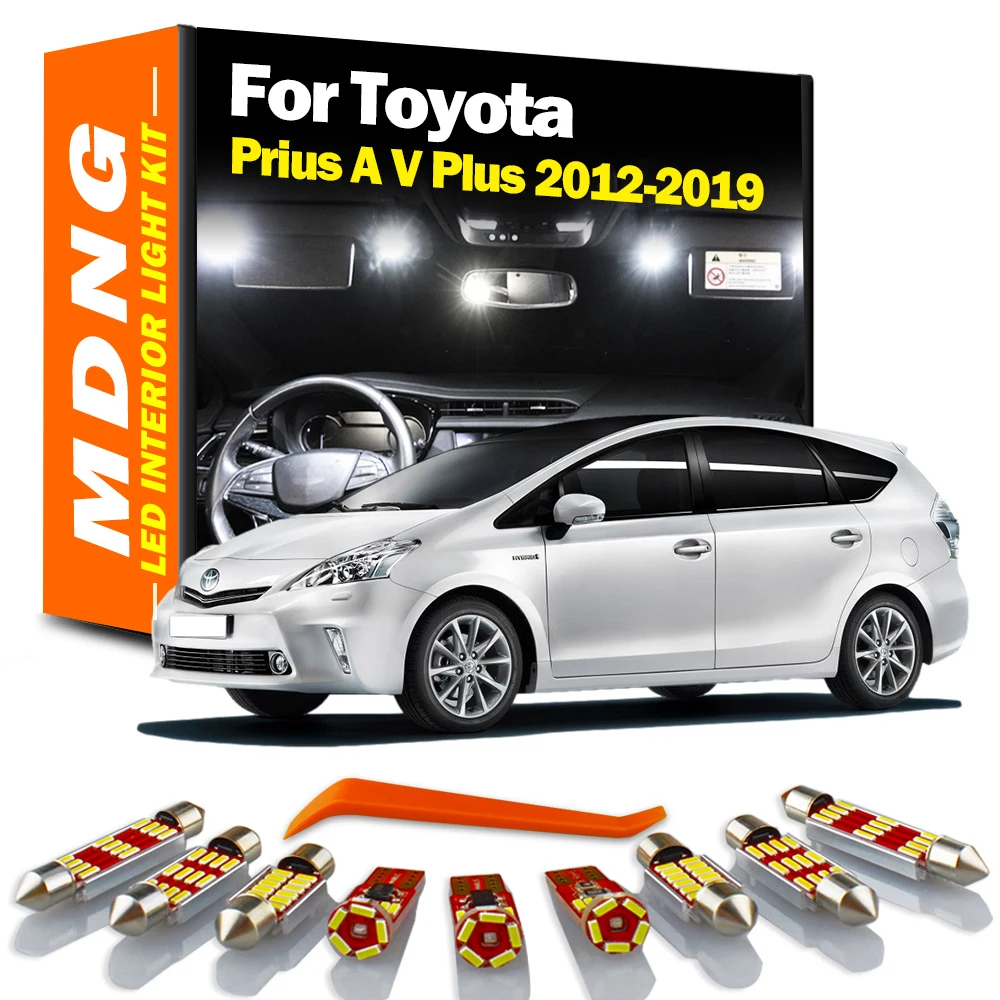 

MDNG 12 шт. Canbus автомобильные светодиодные лампы интерьерная карта, купол для Toyota Prius A V Plus 2012 2013 2014 2015 2016 2017 2018 2019