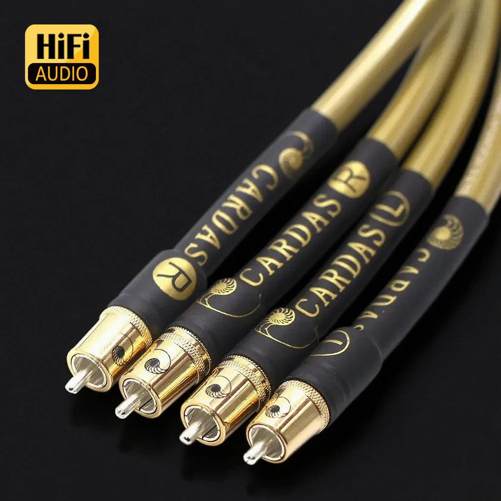 

Pair Cardas RCA Signal cable Double Lotus RCA audio amplifier With Gold/Silver Plated Plug 2RCA to2RCA Audio Interconnect Cable
