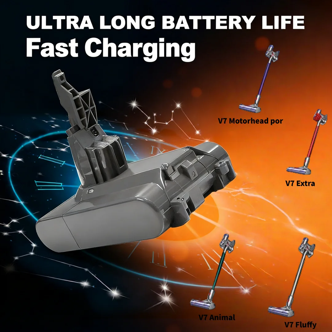 

Аккумулятор повышенной емкости 6000 мАч, долговечная литий-ионная батарея для беспроводного пылесоса Dyson V7, улучшенный блок питания