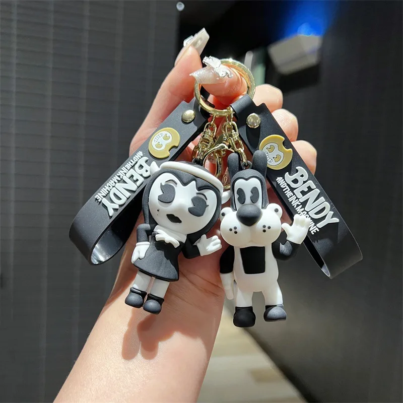 Halloween Gift Bandy and Ink Printer Thriller Game Key Chain Key Ring Toy Bag Pendant Doll for Children Kid Christmas Gift