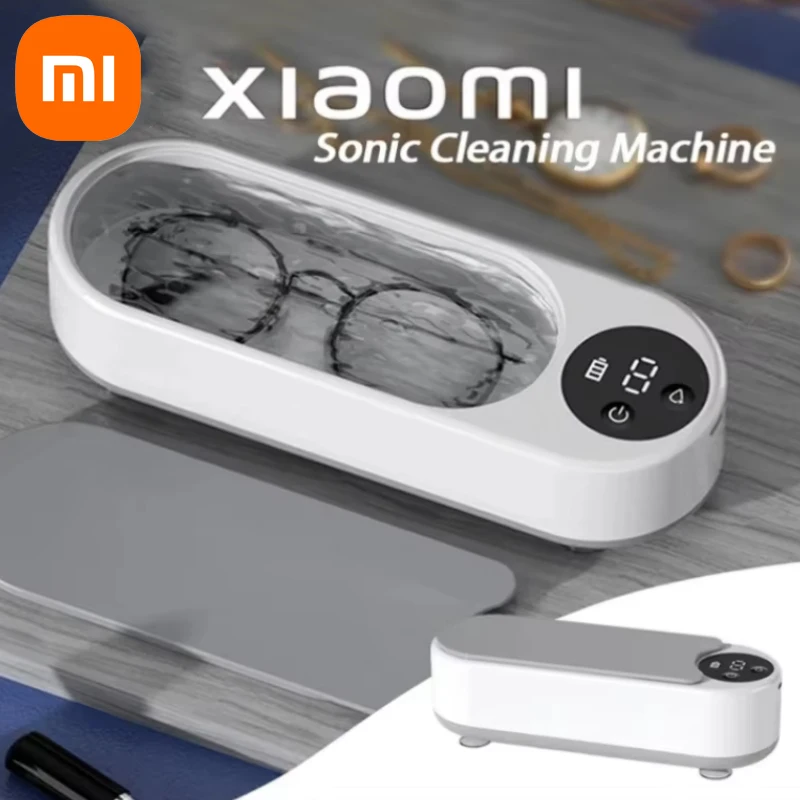 XIAOMI MIJIA Clean Ultrasonic Cleaner Portable Household Cleaning Machine Jewelry Cleaner Machine Ring Glasse Makeup Brush 450ml