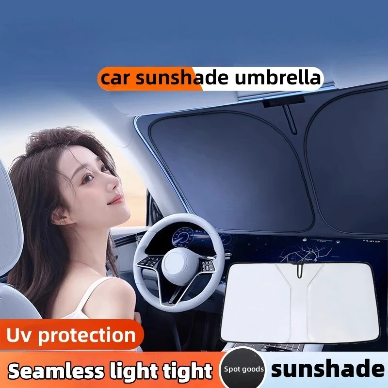 Pára-sol dianteiro do carro dobrável pára-brisa bloqueador solar universal apto para carro, caminhão, suv