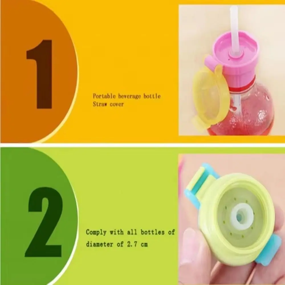 Reusable Straw Straw Bottle Cap Flip Top Lid Wide Opening Beverage Bottle Cap Colorful Bottle Straw Lid Daily Drinking Use