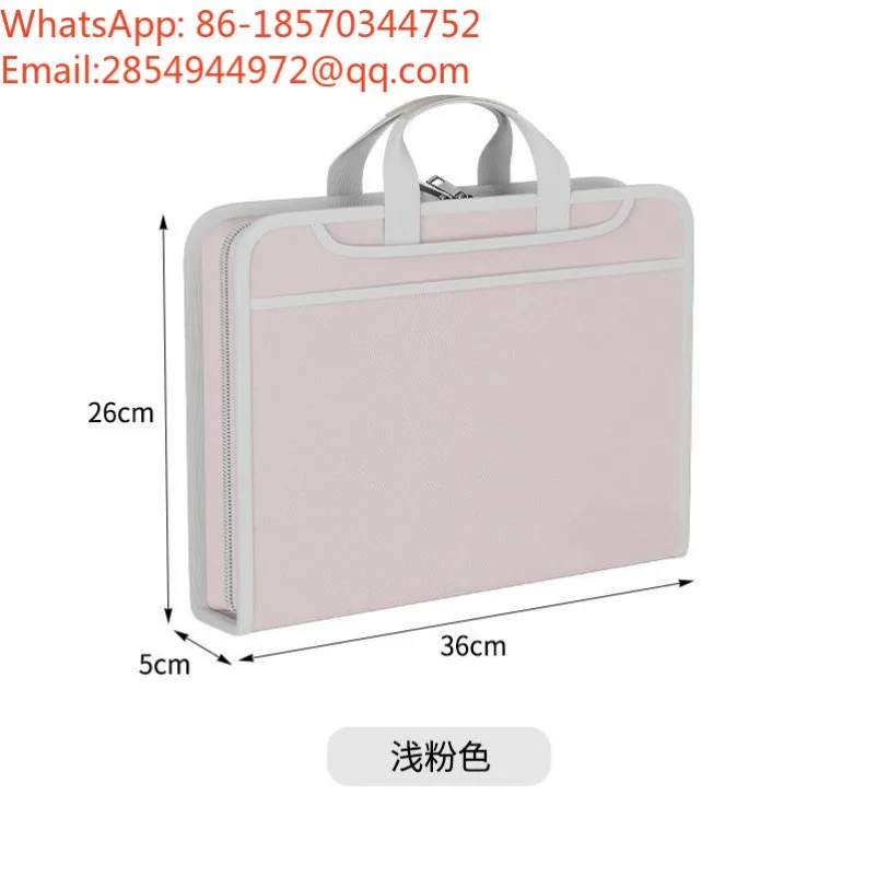 Upgraded 12‑pocket Transparent Fireproof Waterproof Accordion File Folder Multi‑layer Portable Document Organizer Bag