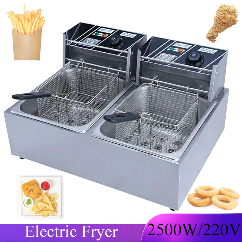 Commercial Single Oil Cylinder Electric Deep Fryer French Fries Oven Hot Pot Fried Chicken Grill Frying Machine