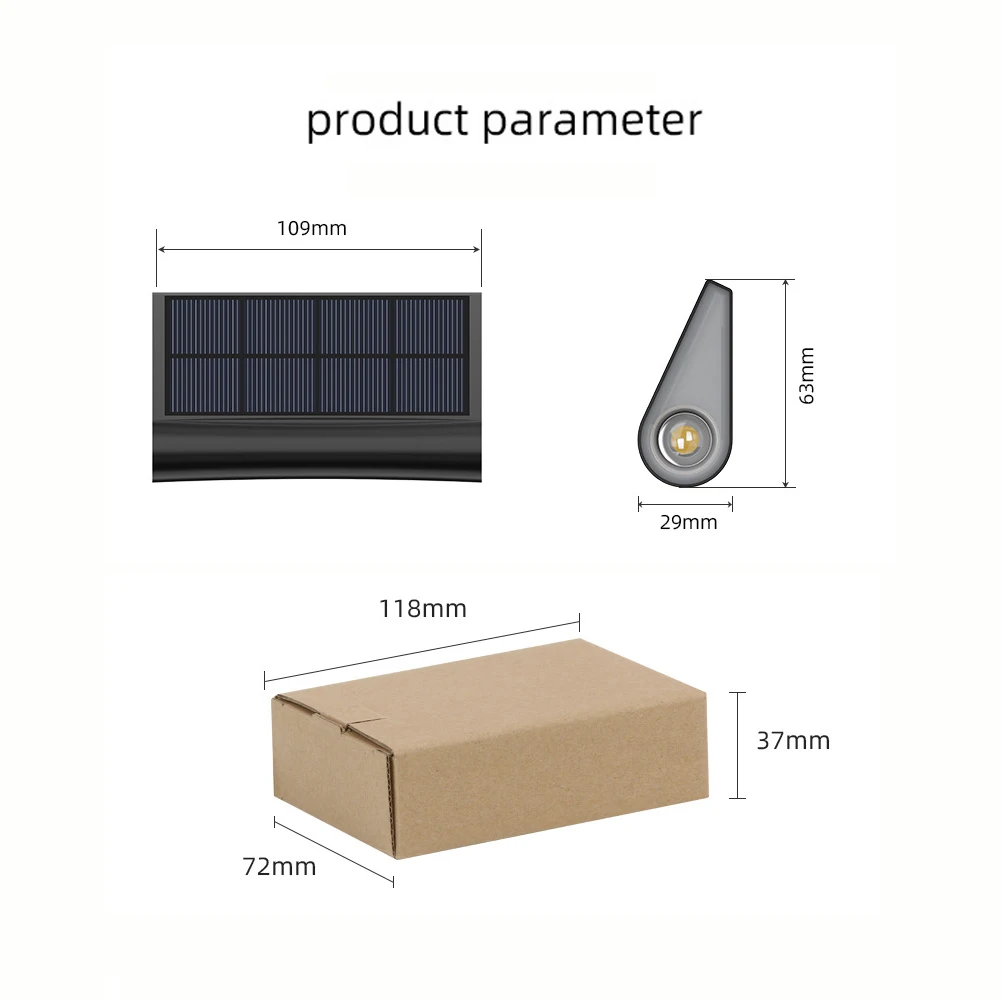 Luces solares de escalera para exteriores, iluminación de 2 caras, impermeables IP54, luz de cubierta Solar para valla, pared, Patio, porche