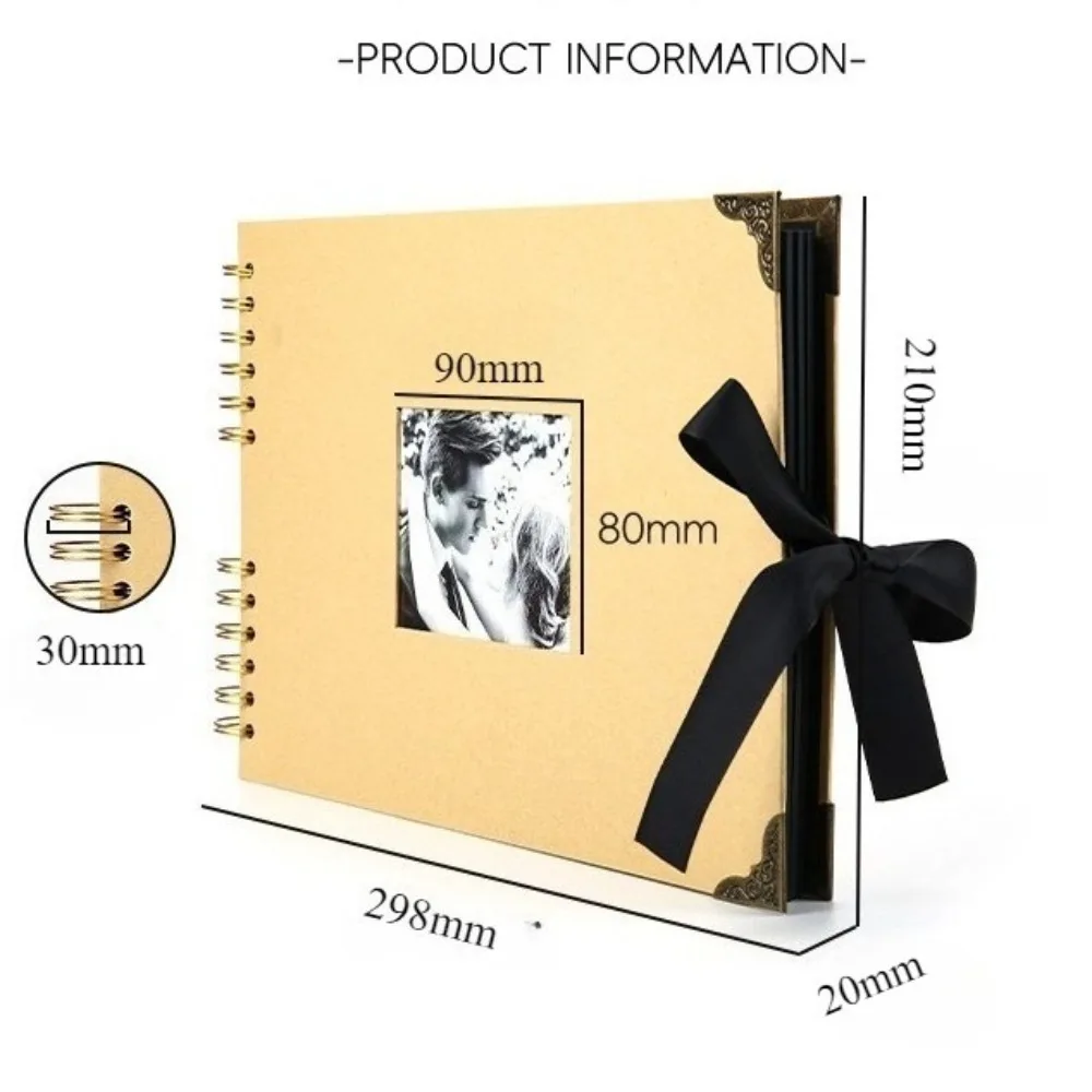 12inch Memory Books DIY Craft Photo Albums Scrapbook Cover Kraft Album For Wedding Anniversary Gifts Memory Books 80 Pages