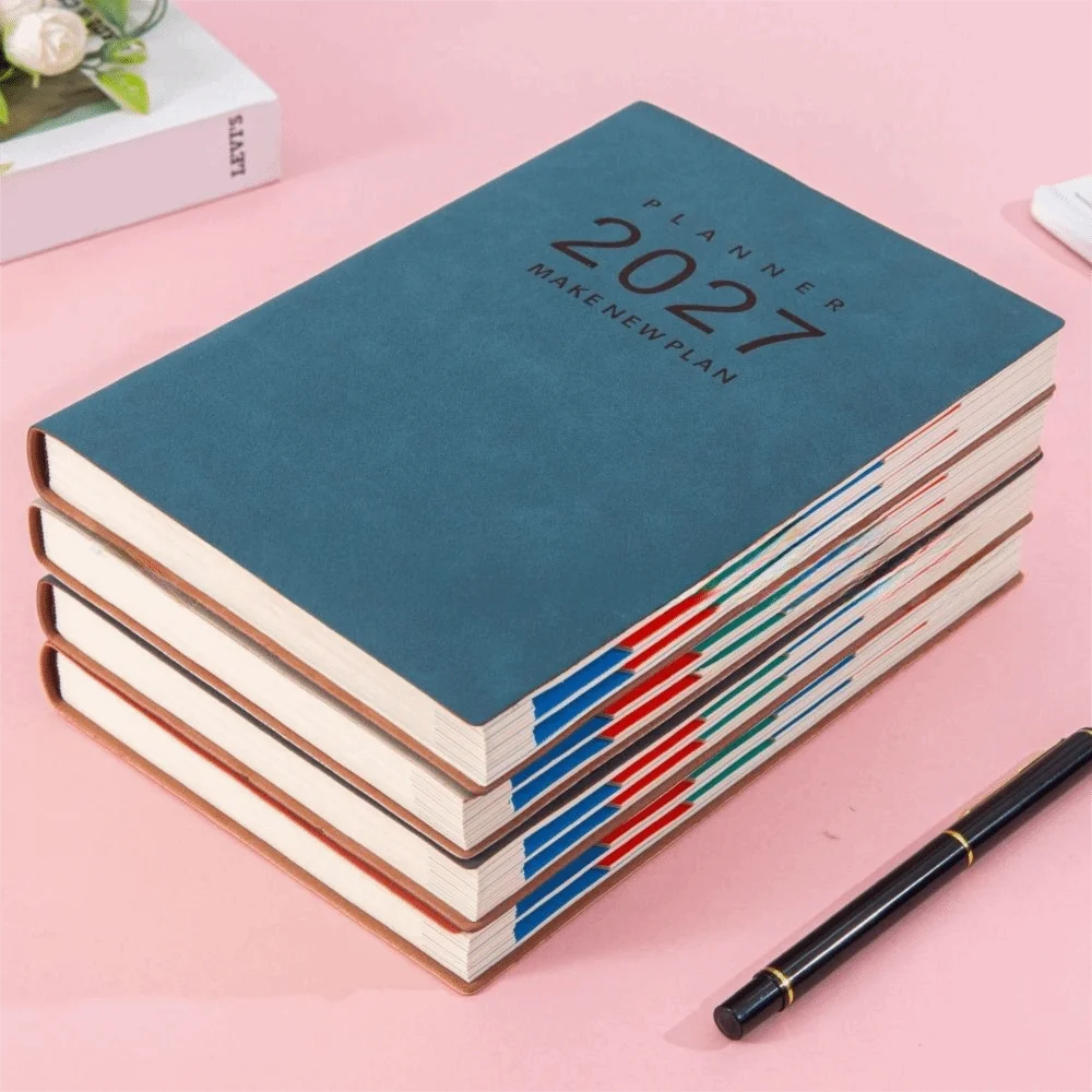 Portable A5 2027 Planner Book English Efficiency Manual A5 Agenda Schedule Book Notebook School Use