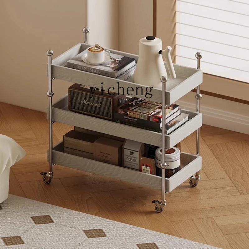

ZK Nordic living room sofa side few light luxury removable shelves household snacks trolley bedside storage side cabinet