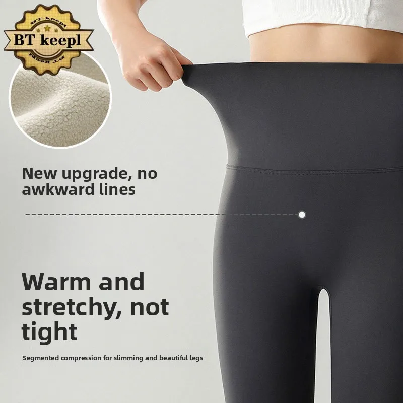 Thiened Fce arkskin Yoga Pants High Waist Women's Autumn Winter Outerwear Warm Fitn Trousers BT KEEPL Brand