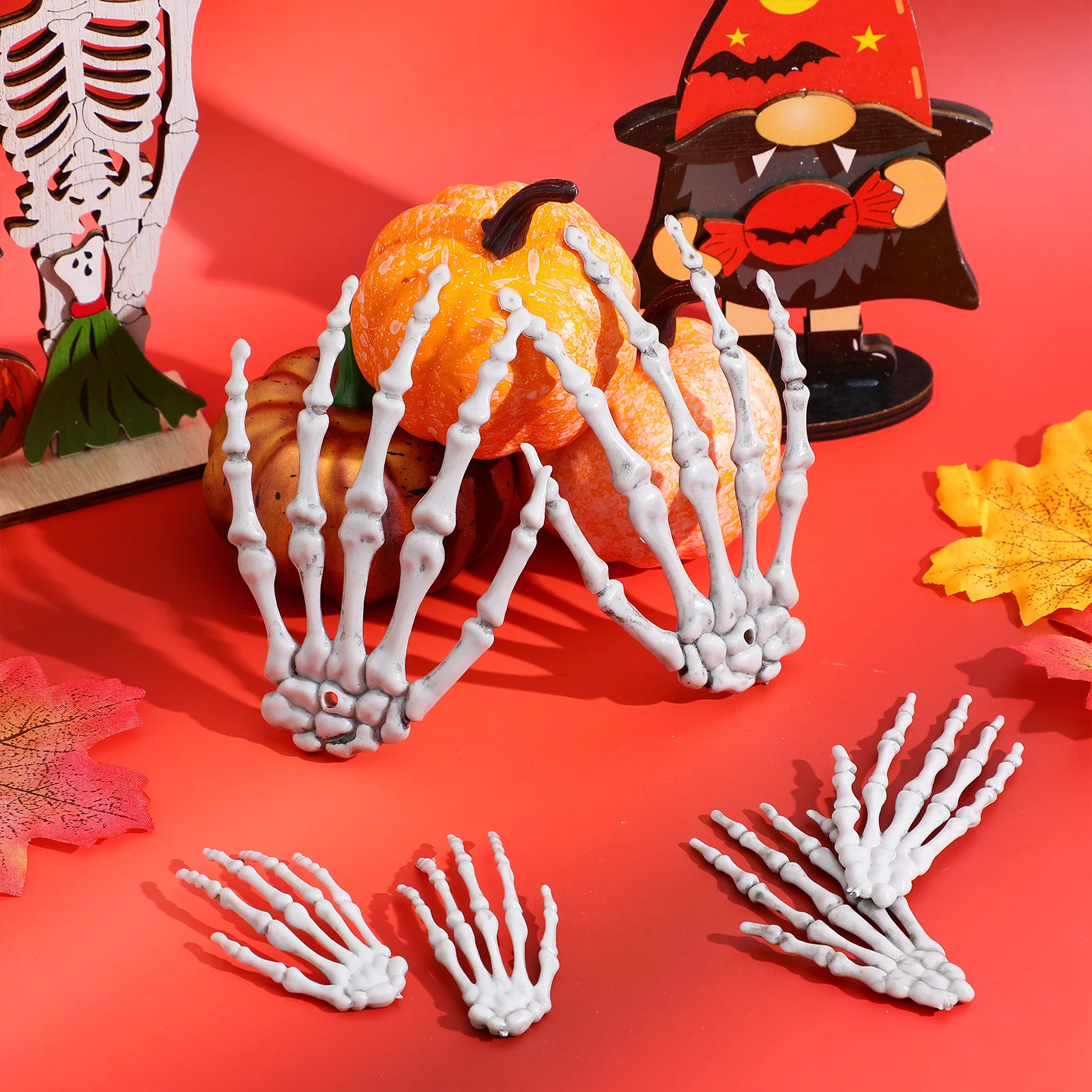 Ornamento de mão de caveira de Halloween, decoração de mão para casa assombrada, adereços de cena de festa, reunião de carnaval de terror