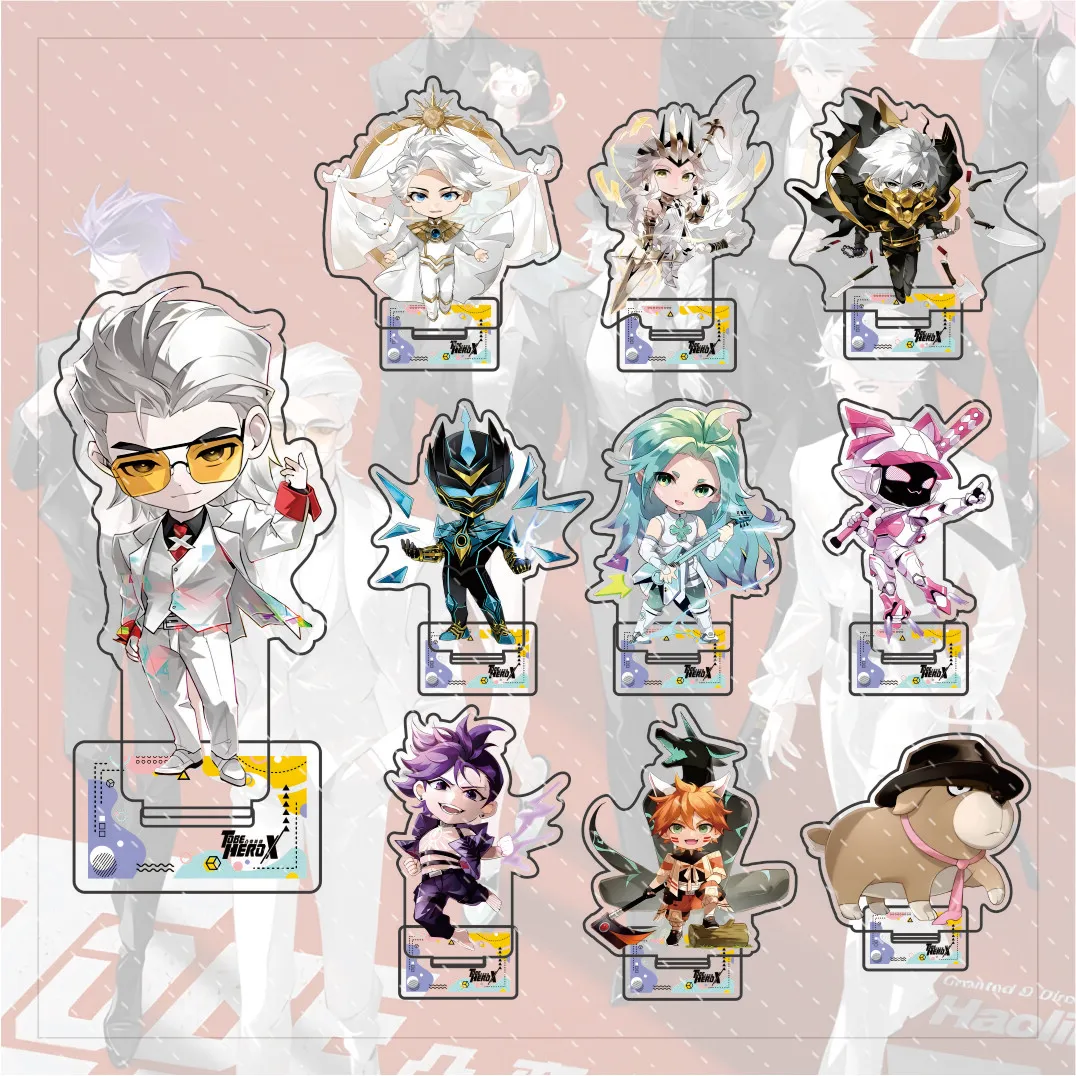 anime TO BE HERO X 10cm Cute Q version acrylic character X Lucky Cyan Ghostblade standing model base desktop decoration gift