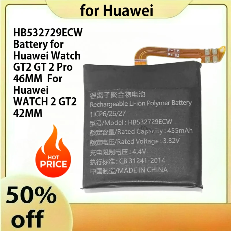 

HB532729ECW Аккумулятор для Huawei Watch GT2 GT 2 Pro 46 мм для Huawei WATCH 2 GT2 42 мм
