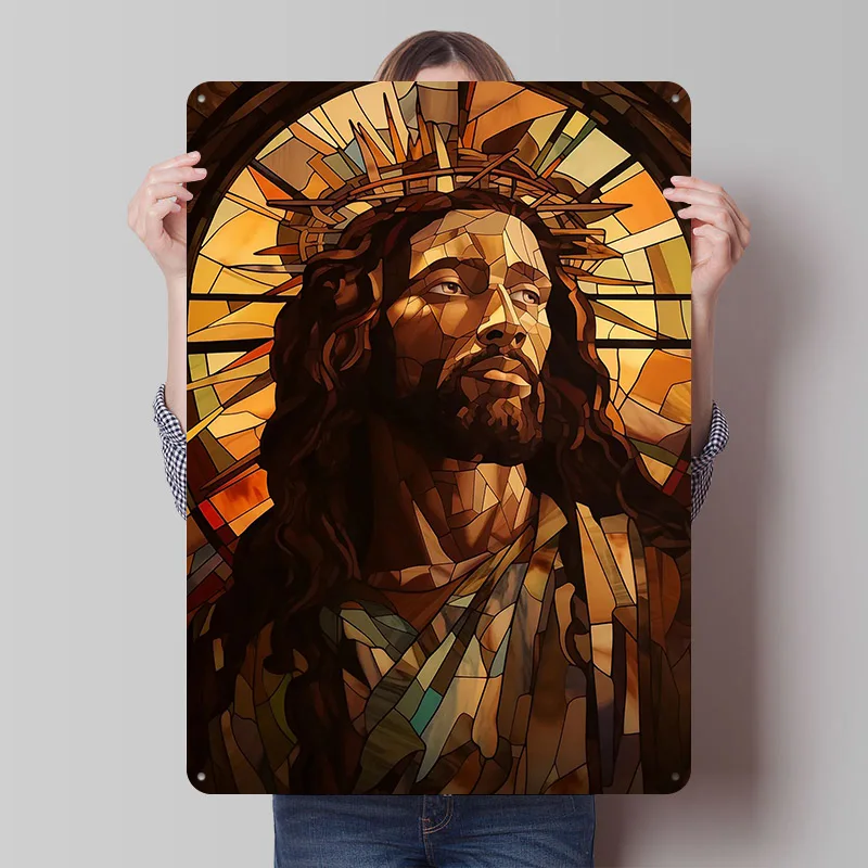 Black Jesus Christ Metal Poster Tin Signs Decorations for Home Decor Items Custom Metal Sign for Wall Art Decoration Retro Room