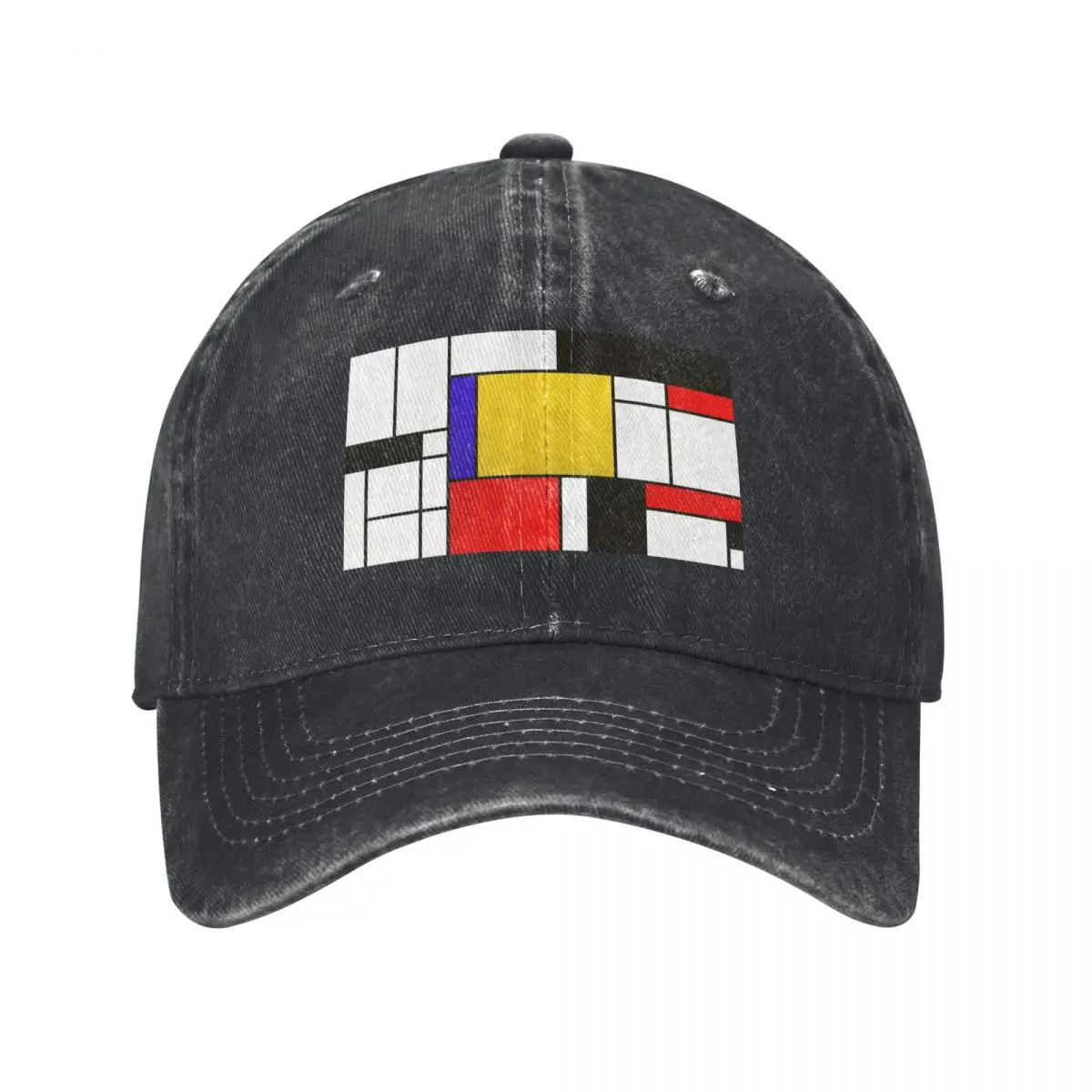 Mondrian Style Abstract Art Baseball Cap hard hat Fishing cap For Women Men's