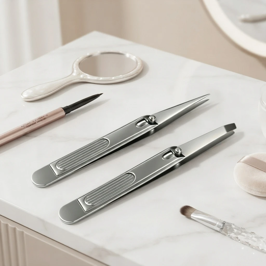 1pc/2pcs Leverage Eyebrow Tweezers Precision Stainless Steel Slant/Pointed Tip Effortless Hair Removal Tweezer for Women Men