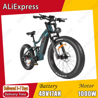 SAMEBIKE RS-A08 Electric Bicycle 1000W Brushless Motor 48V17AH Battery Hydraulic Brake Electric Bike 26*4.0 Inch Fat Tire E-bike