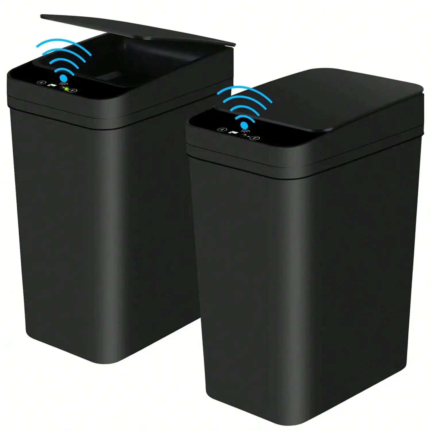 

Bathroom Trash Cans With Lid 2 Packs 2.2 Gallon Touchless Automatic Motion Sensor Small Slim Garbage Can