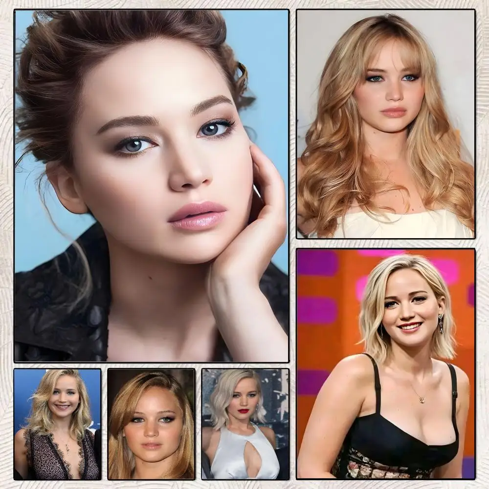 Actor Jennifer Lawrence Poster Decorative Wall Art Stickers Mural For Home Living Room Hallway Decor Gift
