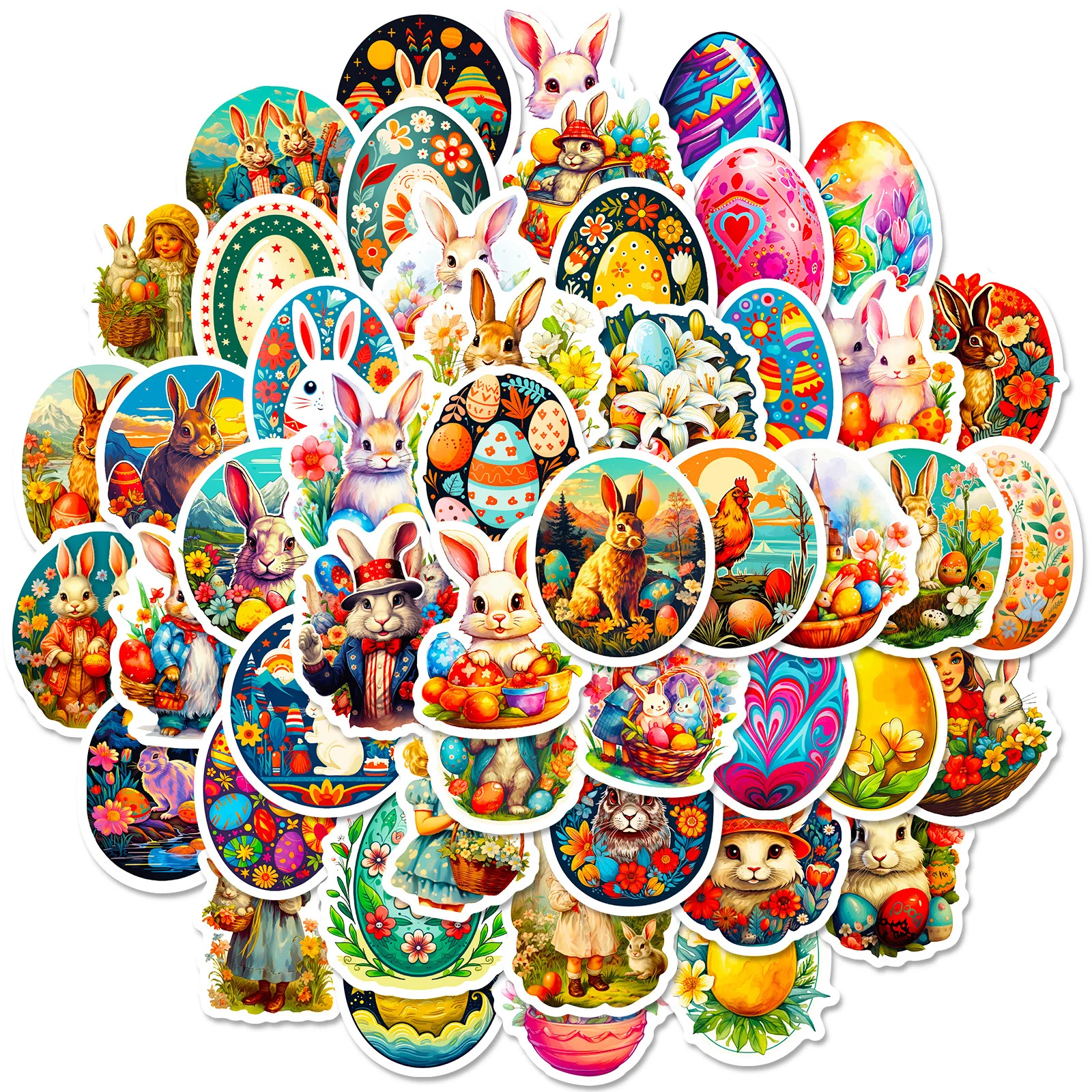 10/30/50PCS New DIY Easter Outfit Stickers Cartoon Graffiti Creative Anime iPad Computer  Guitar Decoration Waterproof Wholesale