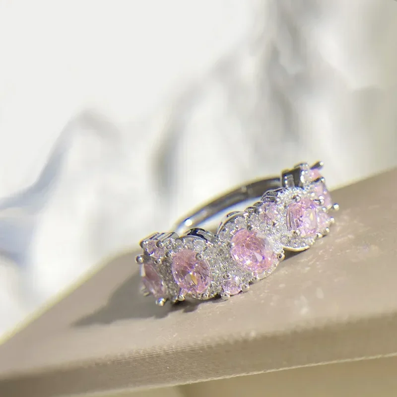 MDLFES مويسانيتي نمط سوبر الجنية الحلوى الملونة مجوهرات مشع 18K مطلية بالذهب خواتم فاخرة