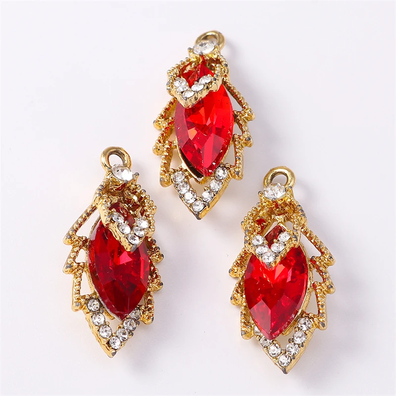 

Duarte 20Pcs/Lot Cute Colorful Crystal Tree Leaf Charms Pendants for Jewelry Making Earrings Necklaces Bracelets DIY Crafts Gift