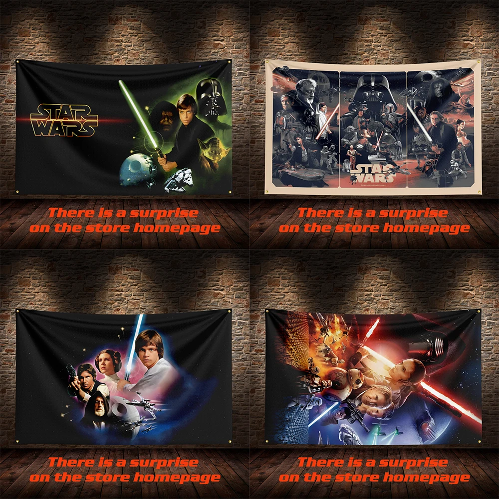 

3 X 5 FT S-Star Warss Flag Banner Movie Poster Adventure Tapestry Background Yard Party Banner Room Garage Living Room Decoratio