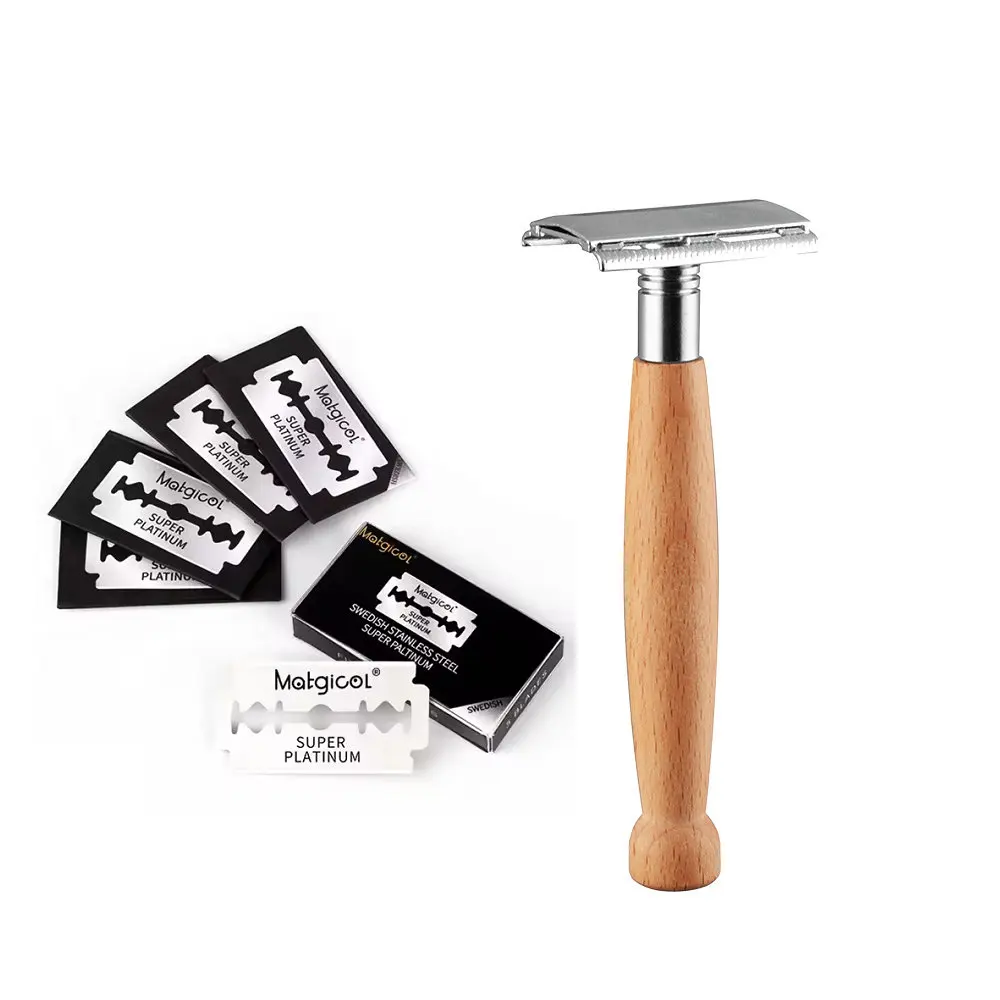 high quality replaceable safety razors razors wood razorWith 10 blades