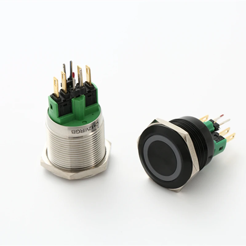 elewind-botao-de-pressao-antivandalismo-rgb-de-25mm-em-aluminio-preto-ou-aco-inoxidavel-com-3-leds-pm251f-11e-rgb-12v-s