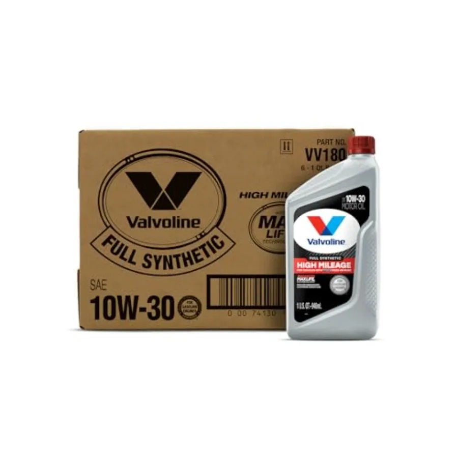 

High Mileage Motor Oil with MaxLife Technology SAE 10W30 for Extended Vehicle Performance and Engine Protection in HighPerforma