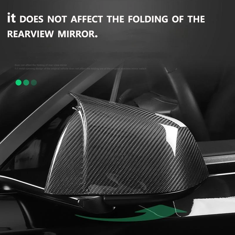 For Tesla Model Y 2019-2023 Rearview Mirror Cover ABS+Carbon Fiber Reversing Mirror Cover Car Modification Accessories