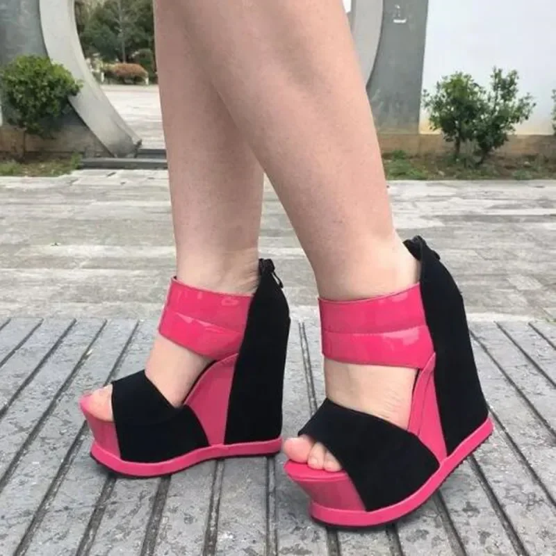 

Summer NEW Super High Heels Women Thick Sole Wedges Sandals 14CM Platform Unique Performance High Heels Shoe Zapatillas De Mujer