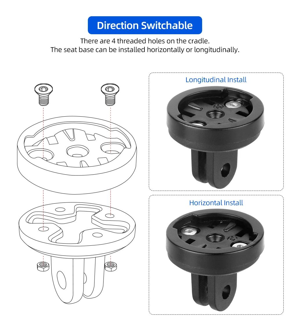 Deemount Richtungsverstellbarer Adapter für Garmin Bryton Wahoo Computer, hinteres Radarlicht, passend für Magicshine Scheinwerfer-GoPro-Kamera – Detail 16