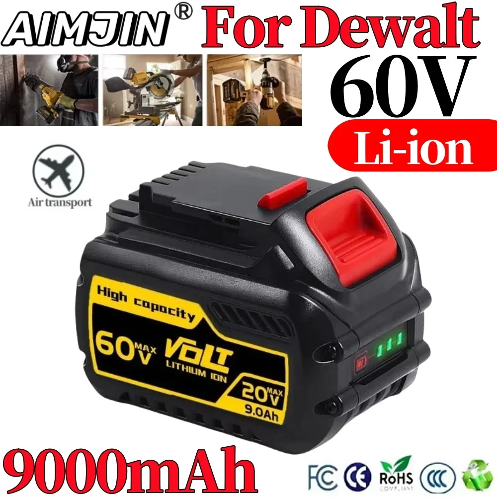 For Dewalt FlexVolt 9000mAh 120V 60V 20V Battery Replacement Battery Tools Power Drill Battery DCB606 DCB612 DCB609 DCB205 DCB18