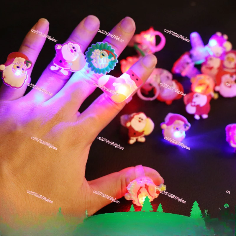 Christmas Ornaments Party Dress Up Party Lights Glow Cute Ring Brooch Children's Bracelet Gift Toy