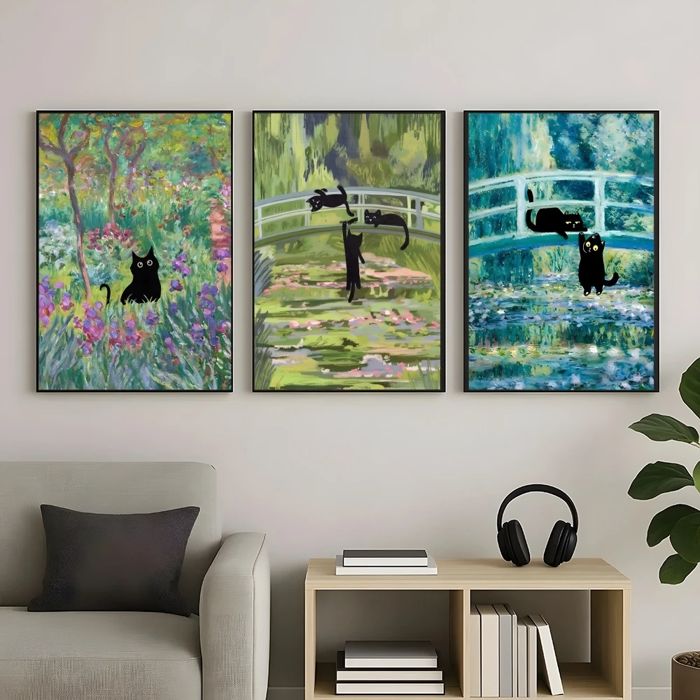 الفن كلود مونيه اللوحة الخط قماش الكتان المشارك جدار الفن يطبع لغرفة المعيشة غرفة نوم مكتب هدية تزيين المنزل