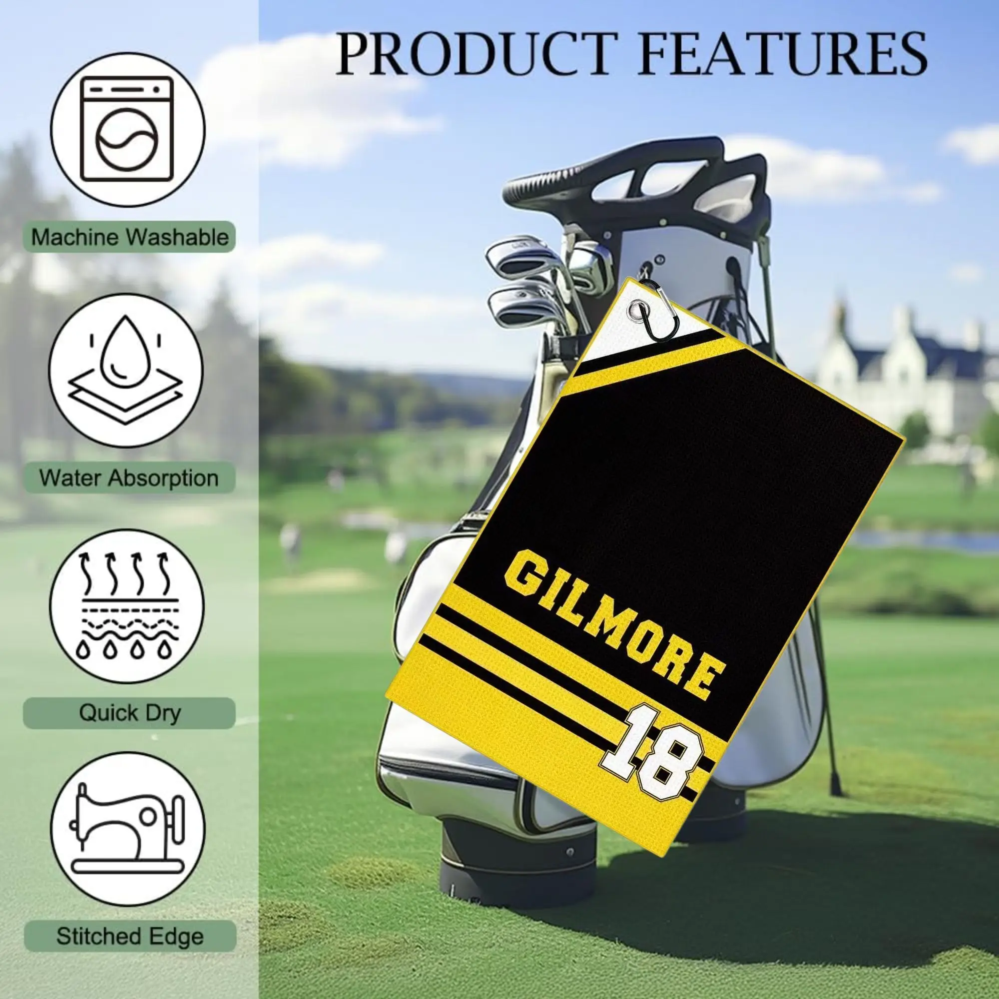 Happy Gilmore Waffle Golf Towel Large 16x24 Clean Golf Club  Ball Premium Strength Ultra Absorbent  Gear Happy Men Golf   Towel
