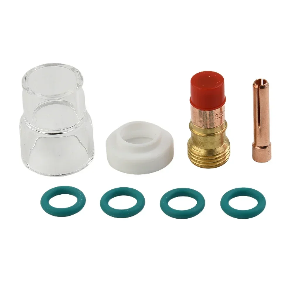 

Resistant Glass Kit Must Have Accessory Kit for WP 17/18/26 TIG Welding Torch 8pcs Gas Lens and #12 Heat Glass Cup