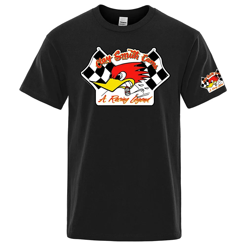 Clay Smith Cams Mr Horsepower Logo Print 2026 Men's Summer 100% Cotton Solid Color Short Sleeve Fashion Brand Trendy T-shirt