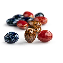 20#10pcs Specail Oval Shape Retro Style Ceramic Beads Pendant Porcelain Jewelry Making For Necklace Bracelet #XN163