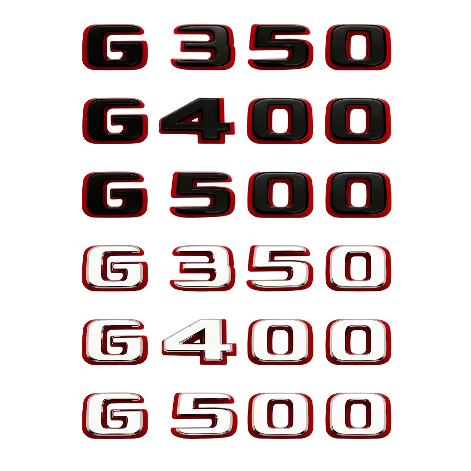 2024 New style Two tone Letters Numbers G350 G400 G500 Emblem for Mercedes Benz G Class W464 Car Trunk Nameplate Logo Sticker