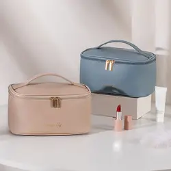 Borsa per cosmetici borsa per il lavaggio portatile borsa per il trucco di grande capacità borsa da viaggio multifunzionale con doppia cerniera