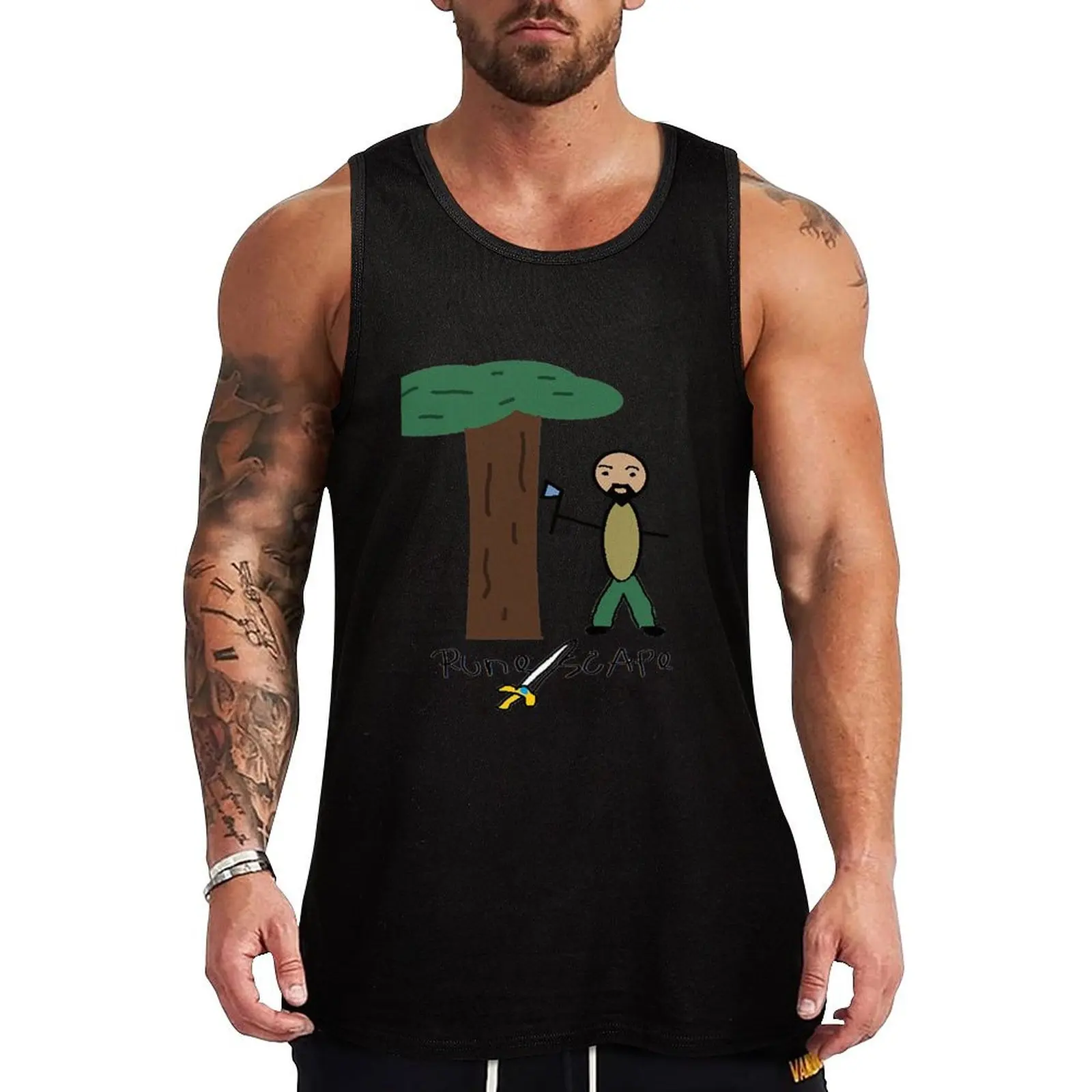 

OSRS Woodcutting Bot Funny Runescape Drawing Tank Top gym clothes for man gym accessories men fashion 2025 man vest men