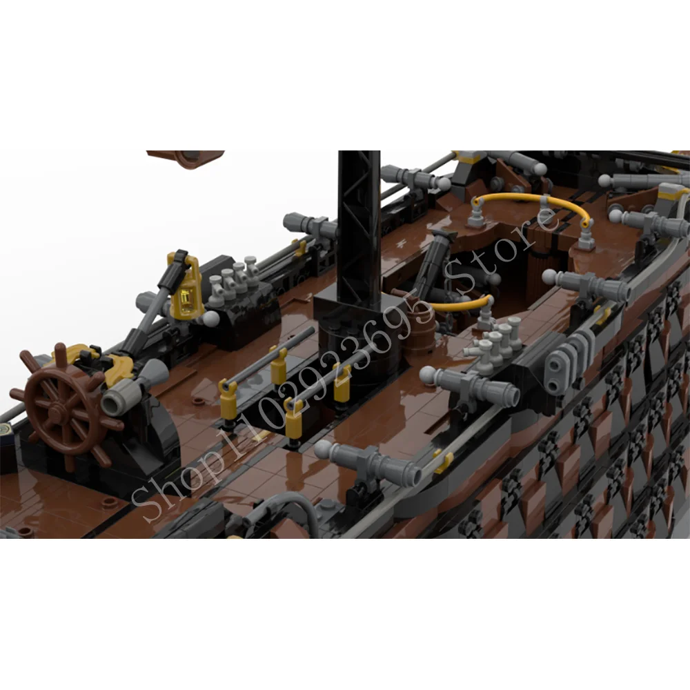 6087PCS MOC Building Blocks Pirateship the Bounty Hunter Model Privateer Frigate Technical Bricks Toys For Childr Holiday Gift