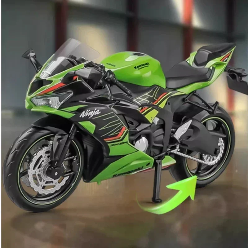 1:12 Kawasaki Ninja ZX-6R H2R Lega di Corse Modello di Moto da Cross-country Simulazione di Metallo Modello di Moto da Strada Giocattolo