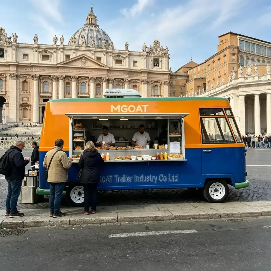 Commercial Mobile Food Van with Complete Cooking Equipment Outdoor Snack Catering Truck Concession Trailer for Business
