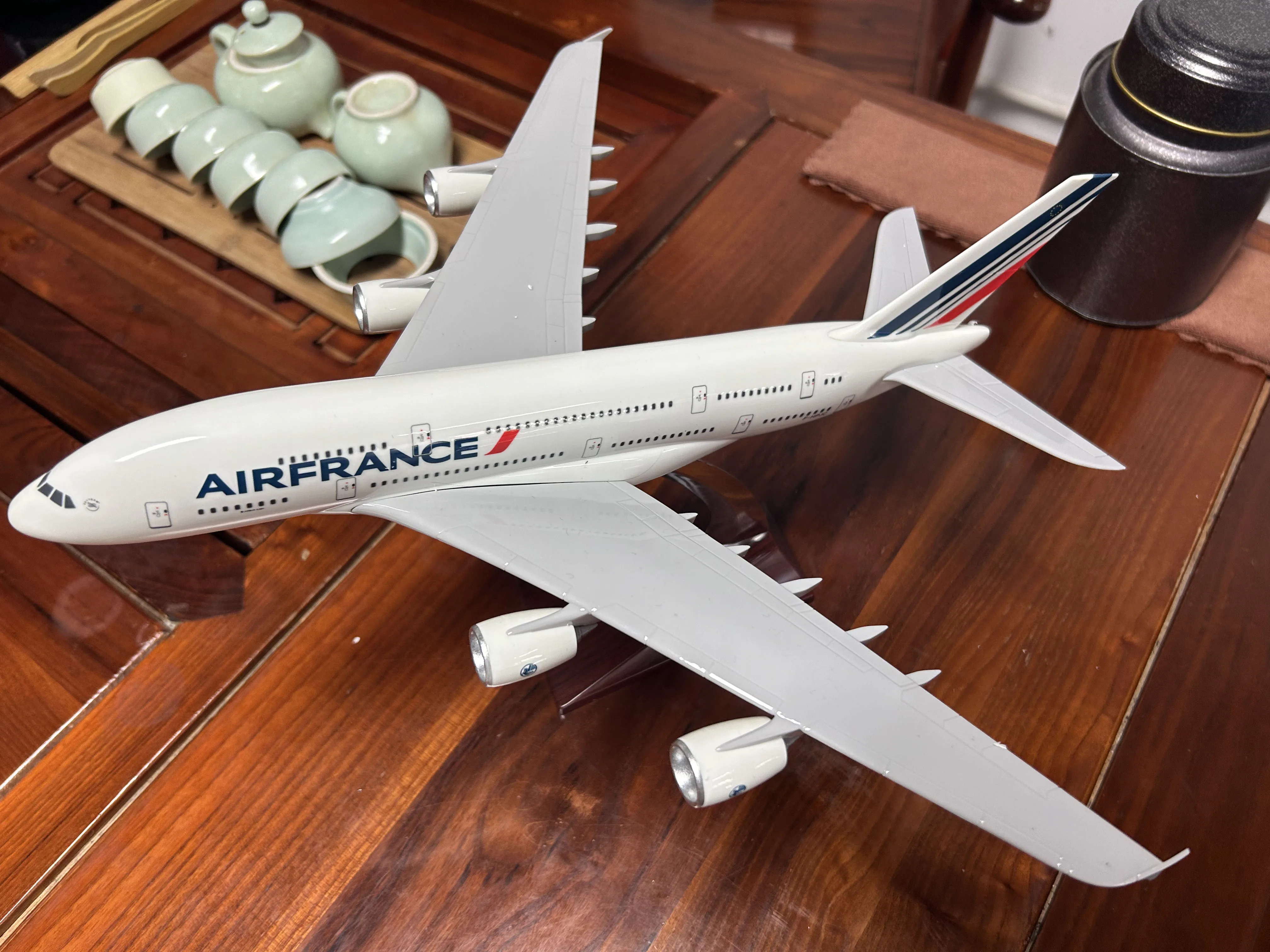 A380 French 36CM Die Cast Metal Aircraft Model and Skyplane Model Aircraft Alloy Display and Collection Gifts for Enthusiasts