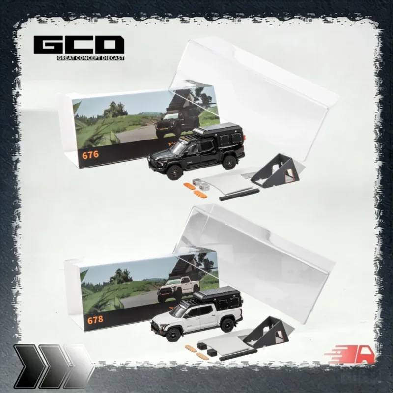 [In Stock] GCD 1/64 Alloy Toyota Tundra Pickup Model, Camper Shell & Accessories, 2‑Color Collectible Vehicle